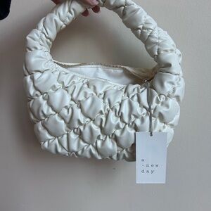 A New Day Cream Quilted Shoulder Bag